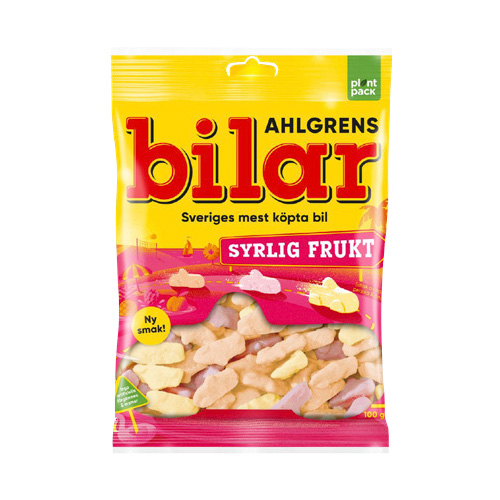 Cloetta Ahlgrens Bilar Sour Fruit 100 g × 42 Bags