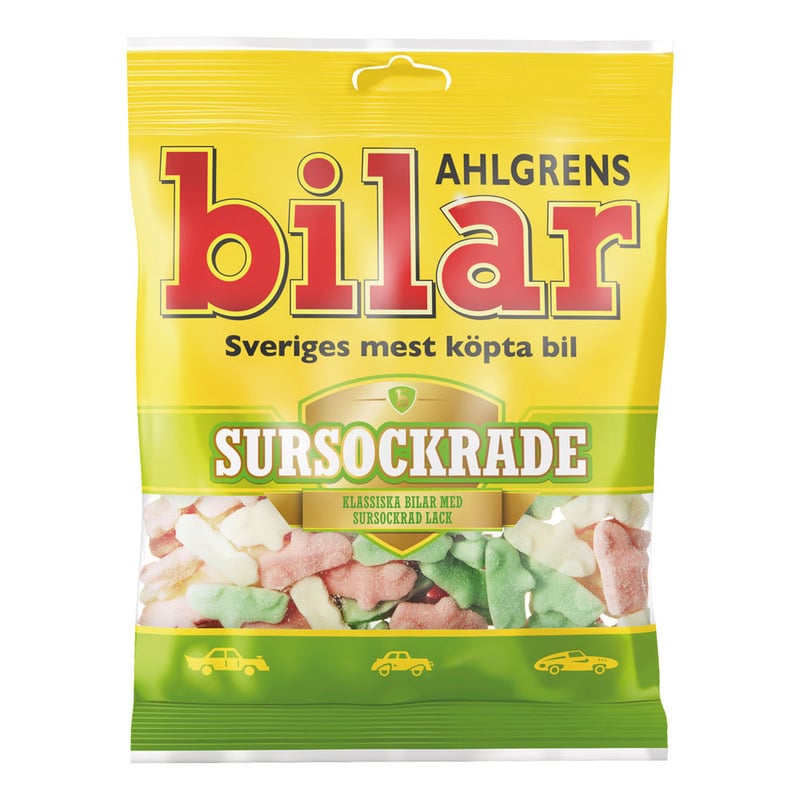 Cloetta Ahlgrens Bilar Sour Sugared 100 g × 42 Bags
