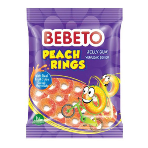 GSD Bebeto Peach Rings 80 g × 12 Bags