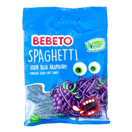 GSD Bebeto Spaghetti Blue Raspberry 70 g × 12 Bags