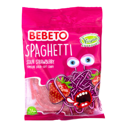GSD Bebeto Spaghetti Strawberry 70 g × 12 Bags