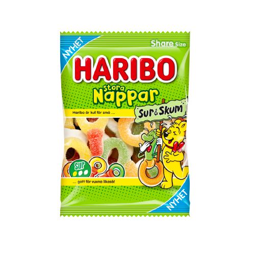 Haribo Big Fruit Sour Pacifiers 150 g × 12 Bags