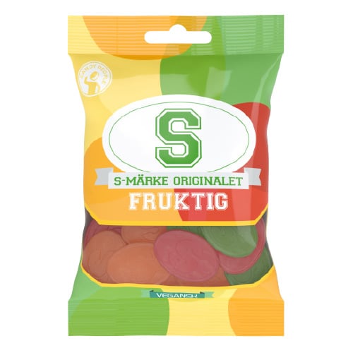 Candy People S-Märke Fruity 70 g × 18 Bags
