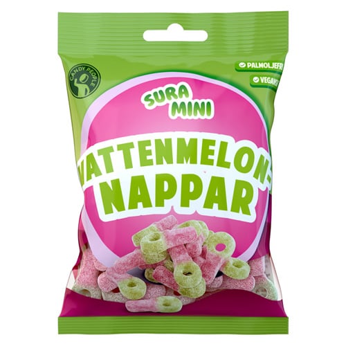Candy People Sour Mini Watermelon Nappies 70 g × 18 Bags