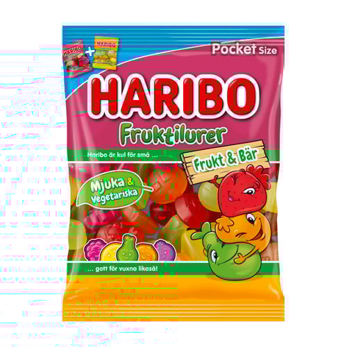 Haribo Fruktilurer Fruit & Berry 80 g × 24 Bags