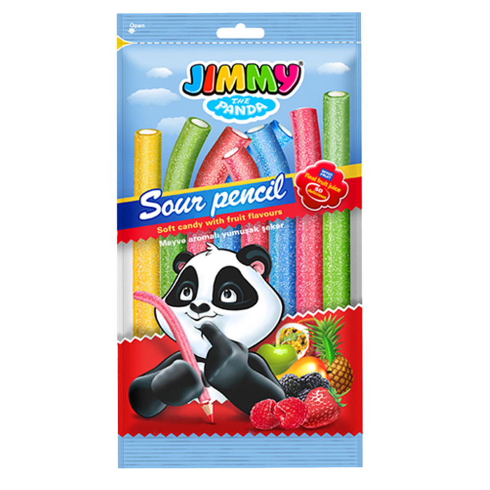 Jellioo Jimmy Sour Pencil 75 g × 12 Bags