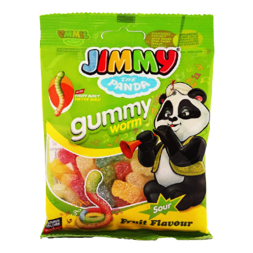 Jellioo Jimmy Sour Worm 80 g × 12 Bags