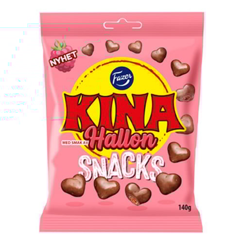 Fazer Kina Raspberry Snacks 15 × 140g