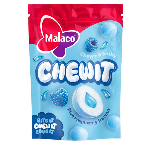 Cloetta Malaco Chewit Blue Raspberry 115 g × 9 Bags