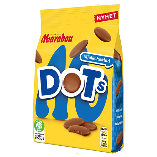 Marabou Dot's Milk Chocolate 120 g × 10 Bags