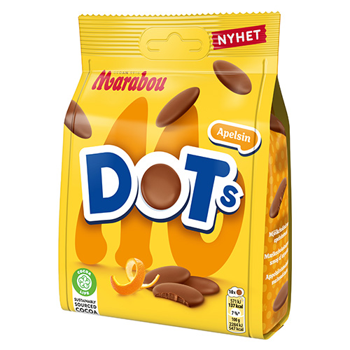 Marabou Dot's Orange 120 g × 10 Bags