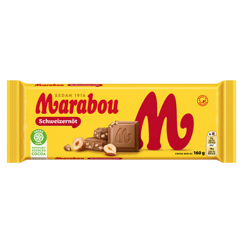 Marabou Swiss Nut Chocolate Bar 15 × 160g