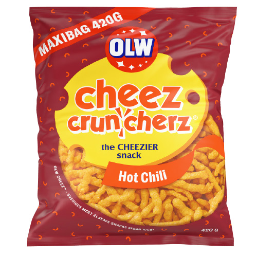 OLW Maxibag Cheez Cruncherz Hot Chili 12 × 420g