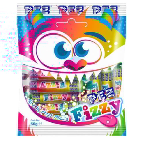Cloetta PEZ Fizzy Rolls Bag 60 g × 12 Bags