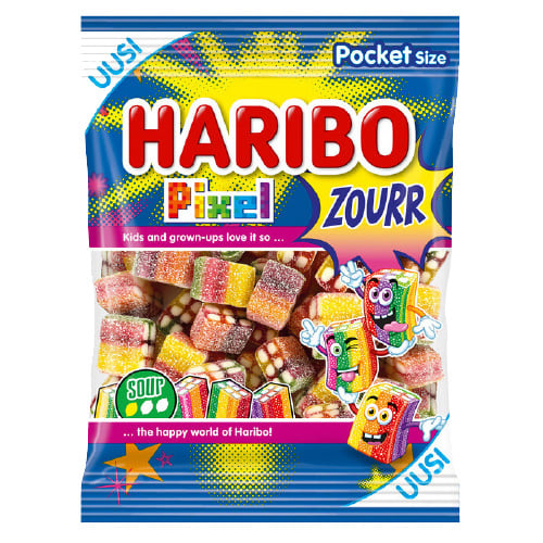 Haribo Pixel Zourr 80 g × 22 Bags