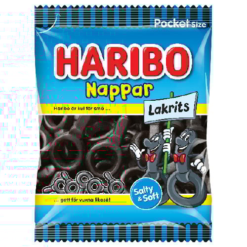 Haribo Salta Nappar 80 g × 20 Bags