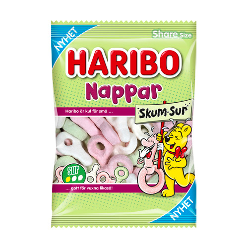 Haribo Sour Foam Pacifiers 120 g × 12 Bags