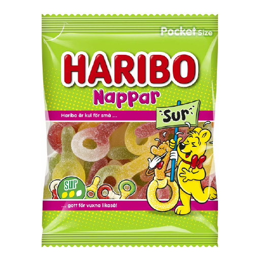 Haribo Sour Pacifiers 80 g × 22 Bags