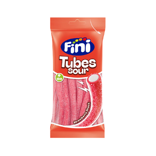 Candinavia Sour Tubes Strawberry 75 g × 12 Bags