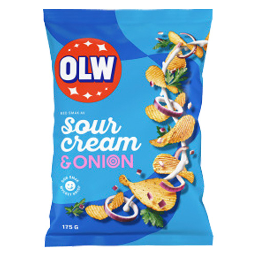 OLW Sourcream & Onion Chips 21 × 175g
