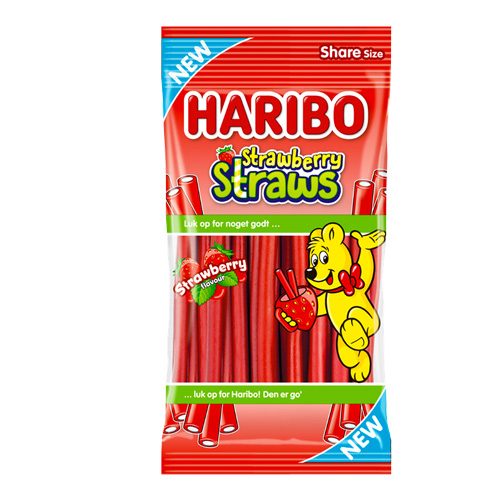 Haribo Strawberry Straws 80 g × 21 Bags