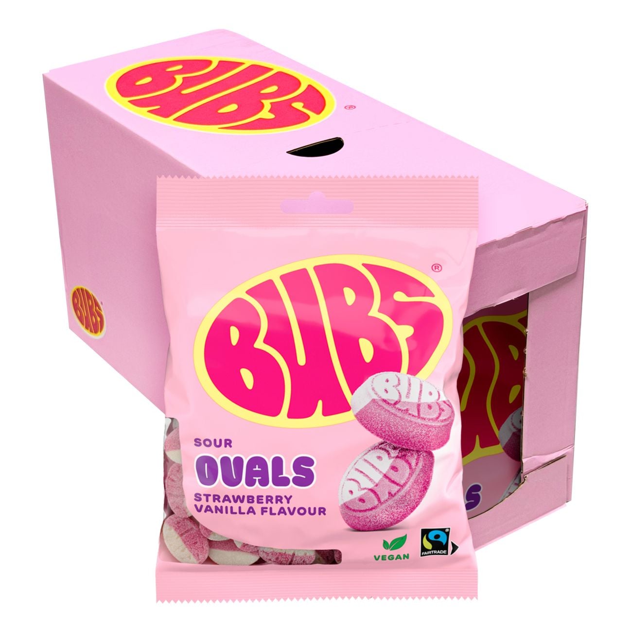 Bubs Strawberry Vanilla Ovals 90 g × 12 Bags