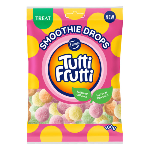 Fazer Tutti Frutti Smoothie Drops 100 g × 24 Bags