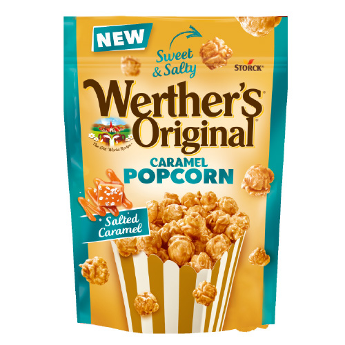 Storck Werther's Popcorn Salted Caramel 140 g (4.9 oz) × 12 Bags